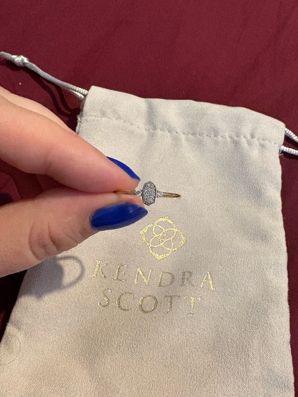 Kendra Scott Marisa 14k Yellow Gold Band Ring with Diamonds